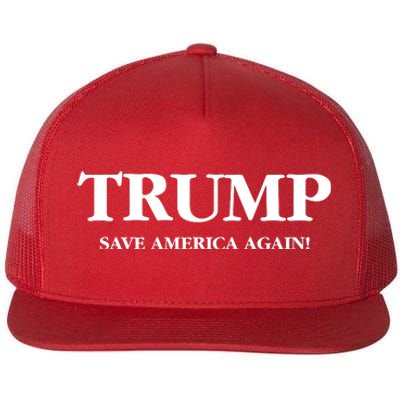 Trump 2024 Save America Again Flat Bill Trucker Hat