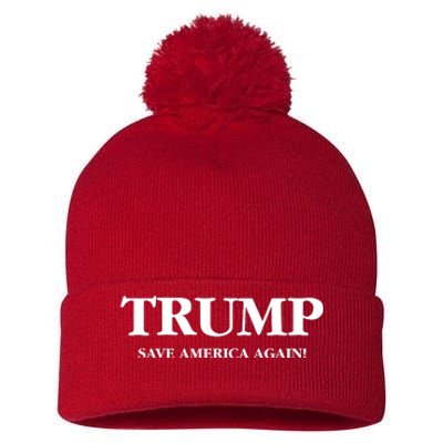 Trump 2024 Save America Again Pom Pom 12in Knit Beanie