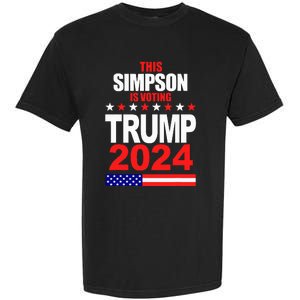 Trump 2024 Simpson Surname Family Voting Supporter Garment-Dyed Heavyweight T-Shirt