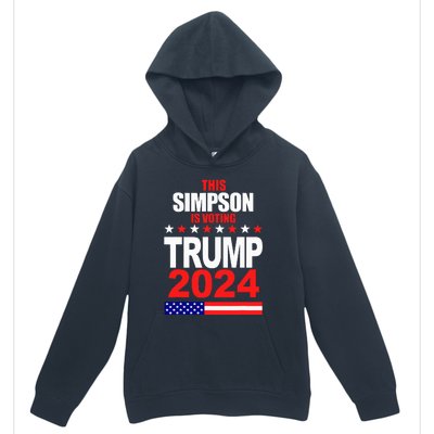 Trump 2024 Simpson Surname Family Voting Supporter Urban Pullover Hoodie