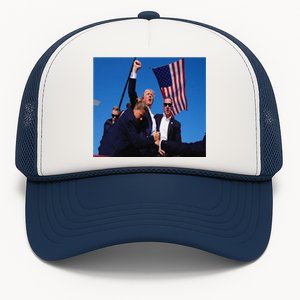 Trump 2024 Stay Strong Fist Pump Rally Secret Service Flag Trucker Hat