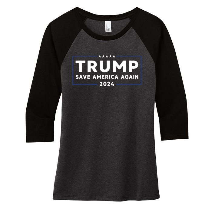 Trump 2024 Save America Save America Again Trump Women's Tri-Blend 3/4-Sleeve Raglan Shirt