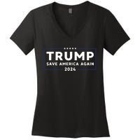 Trump 2024 Save America Save America Again Trump Women's V-Neck T-Shirt