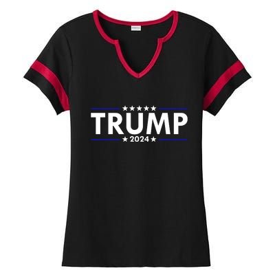 Trump 2024 Simple Logo Ladies Halftime Notch Neck Tee