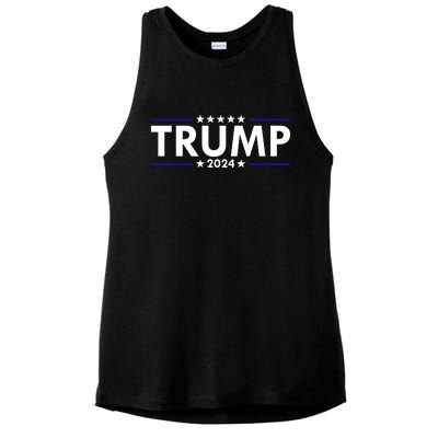 Trump 2024 Simple Logo Ladies PosiCharge Tri-Blend Wicking Tank