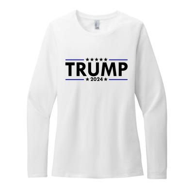 Trump 2024 Simple Logo Womens CVC Long Sleeve Shirt