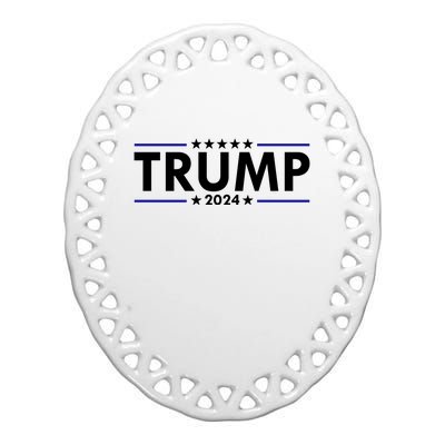 Trump 2024 Simple Logo Ceramic Oval Ornament