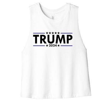 Trump 2024 Simple Logo Women's Racerback Cropped Tank