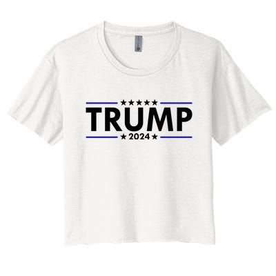 Trump 2024 Simple Logo Women's Crop Top Tee