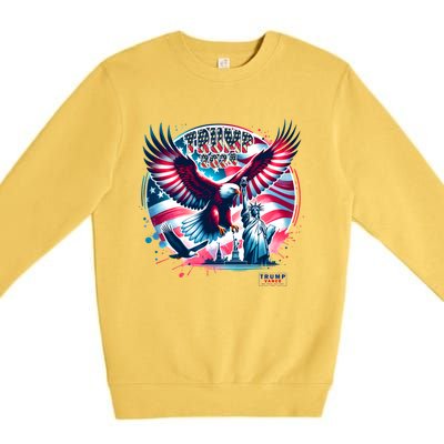 Trump 2024 Statue Of Liberty Eagle Freedom Premium Crewneck Sweatshirt