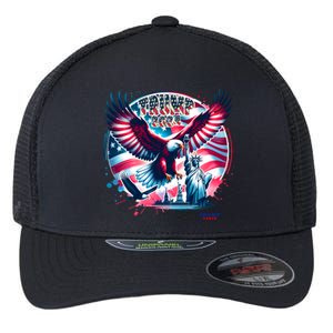 Trump 2024 Statue Of Liberty Eagle Freedom Flexfit Unipanel Trucker Cap