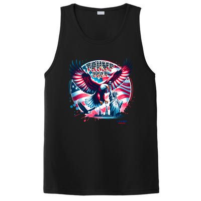 Trump 2024 Statue Of Liberty Eagle Freedom PosiCharge Competitor Tank