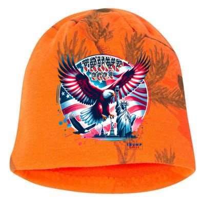 Trump 2024 Statue Of Liberty Eagle Freedom Kati - Camo Knit Beanie