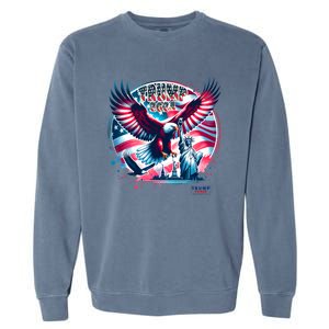 Trump 2024 Statue Of Liberty Eagle Freedom Garment-Dyed Sweatshirt