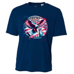 Trump 2024 Statue Of Liberty Eagle Freedom Cooling Performance Crew T-Shirt