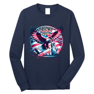 Trump 2024 Statue Of Liberty Eagle Freedom Long Sleeve Shirt