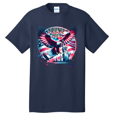 Trump 2024 Statue Of Liberty Eagle Freedom Tall T-Shirt