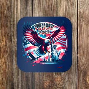 Trump 2024 Statue Of Liberty Eagle Freedom Coaster