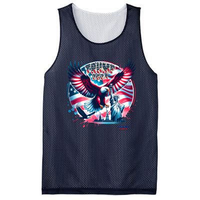 Trump 2024 Statue Of Liberty Eagle Freedom Mesh Reversible Basketball Jersey Tank