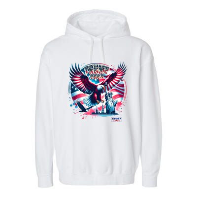 Trump 2024 Statue Of Liberty Eagle Freedom Garment-Dyed Fleece Hoodie