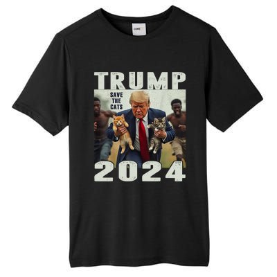 Trump 2024 Save The Cats Saying Debate Tall Fusion ChromaSoft Performance T-Shirt