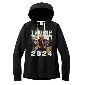 Trump 2024 Save The Cats Saying Debate Women's Fleece Hoodie