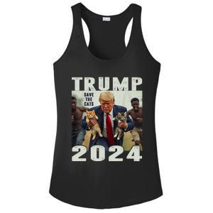 Trump 2024 Save The Cats Saying Debate Ladies PosiCharge Competitor Racerback Tank