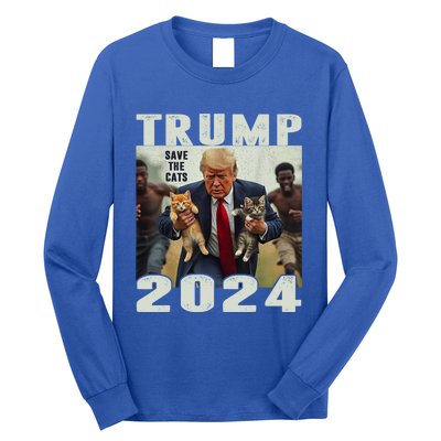 Trump 2024 Save The Cats Saying Debate Long Sleeve Shirt