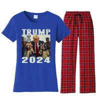 Trump 2024 Save The Cats Saying Debate Women's Flannel Pajama Set