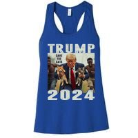 Trump 2024 Save The Cats Saying Debate Women's Racerback Tank