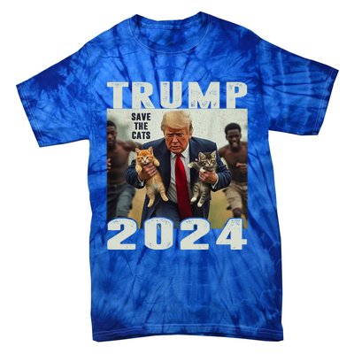 Trump 2024 Save The Cats Saying Debate Tie-Dye T-Shirt