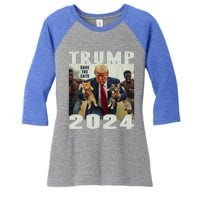 Trump 2024 Save The Cats Saying Debate Women's Tri-Blend 3/4-Sleeve Raglan Shirt