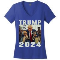 Trump 2024 Save The Cats Saying Debate Women's V-Neck T-Shirt