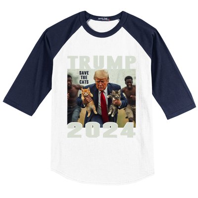 Trump 2024 Save The Cats Saying Debate Baseball Sleeve Shirt