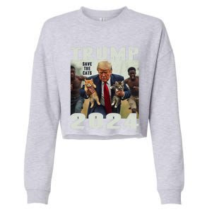 Trump 2024 Save The Cats Saying Debate Cropped Pullover Crew