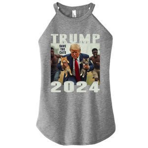 Trump 2024 Save The Cats Saying Debate Women's Perfect Tri Rocker Tank