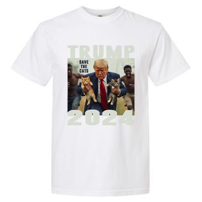 Trump 2024 Save The Cats Saying Debate Garment-Dyed Heavyweight T-Shirt