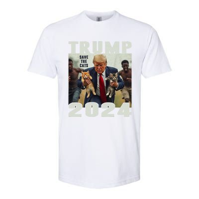 Trump 2024 Save The Cats Saying Debate Softstyle CVC T-Shirt