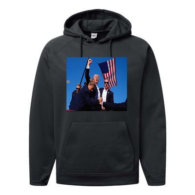 Trump 2024 Stay Strong Fist Pump Rally Secret Service Flag Performance Fleece Hoodie