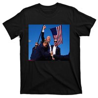 Trump 2024 Stay Strong Fist Pump Rally Secret Service Flag T-Shirt