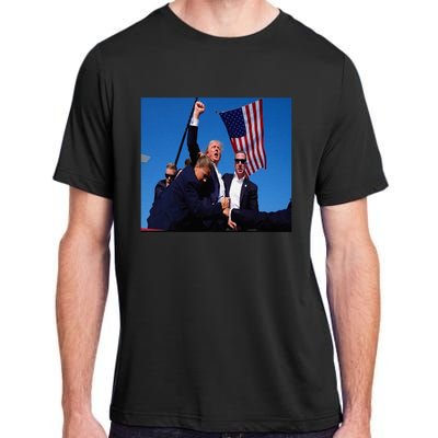 Trump 2024 Stay Strong Fist Pump Rally Secret Service Flag Adult ChromaSoft Performance T-Shirt