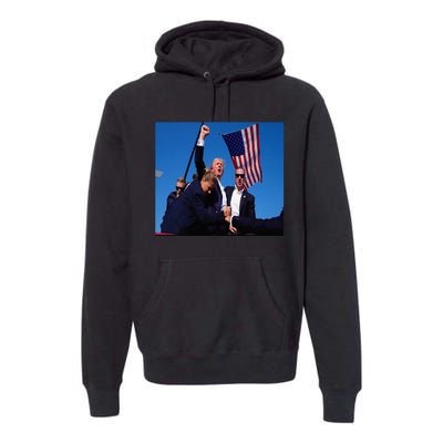 Trump 2024 Stay Strong Fist Pump Rally Secret Service Flag Premium Hoodie