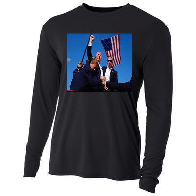 Trump 2024 Stay Strong Fist Pump Rally Secret Service Flag Cooling Performance Long Sleeve Crew