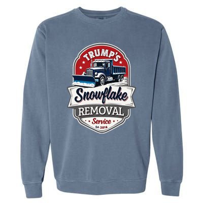 Trump 2024 Snowflake Removal Service Political Satire Garment-Dyed Sweatshirt