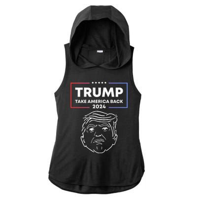 Trump 2024 Take America Back Election The Return Ladies PosiCharge Tri-Blend Wicking Draft Hoodie Tank