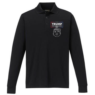 Trump 2024 Take America Back Election The Return Performance Long Sleeve Polo