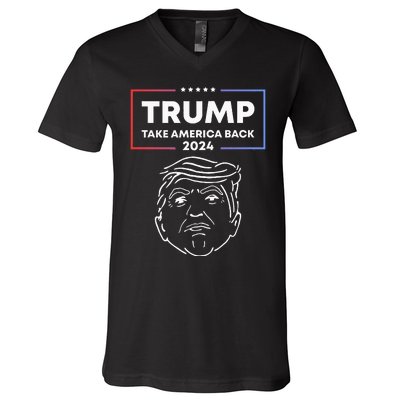 Trump 2024 Take America Back Election The Return V-Neck T-Shirt