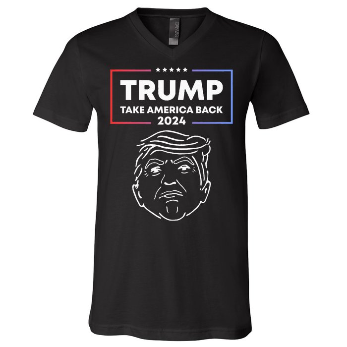 Trump 2024 Take America Back Election The Return V-Neck T-Shirt