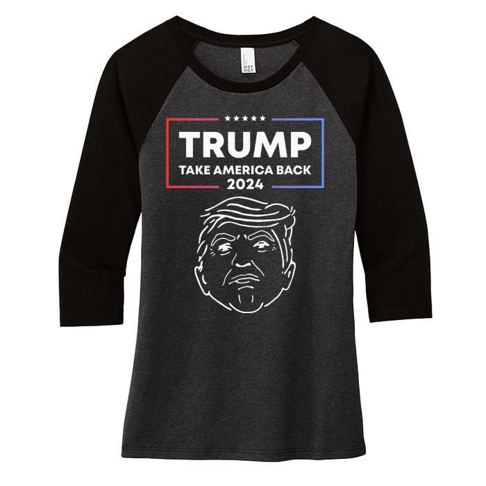 Trump 2024 Take America Back Election The Return Women's Tri-Blend 3/4-Sleeve Raglan Shirt