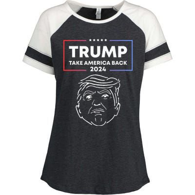 Trump 2024 Take America Back Election The Return Enza Ladies Jersey Colorblock Tee